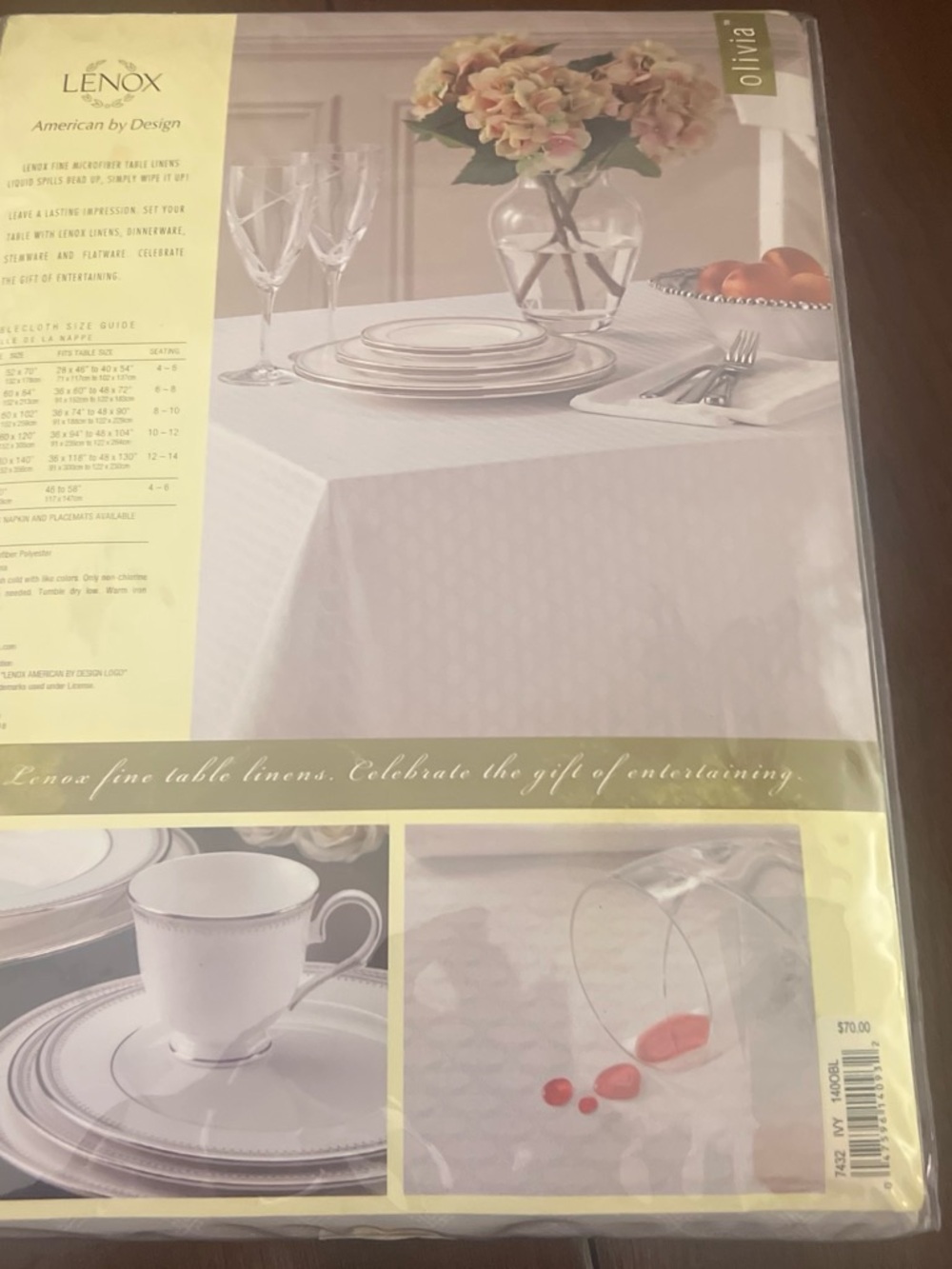 Lenox Olivia Cream Textured Tablecloth - Subtle Pattern